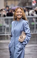RITA ORA Arrives at Fendi Couture Spring-summer 2023 Show in Paris 01/26/2023