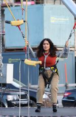 SALMA HAYEK on a Bungee Trampoline in Gstaad 01/01/2023