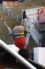 SALMA HAYEK on a Bungee Trampoline in Gstaad 01/01/2023