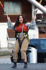 SALMA HAYEK on a Bungee Trampoline in Gstaad 01/01/2023