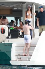 SELENA GOMEZ and NICOLA PELTZ at a Yacht in Cabo 01/01/2023