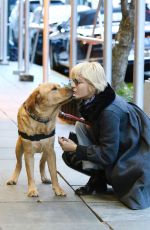 SELMA BLAIR Out with Her Dog Scout in New York 01/16/2023