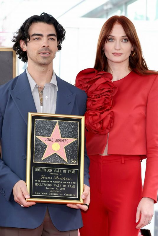 SOPHIE TURNER at Jonas Brothers Hollywood Walk of Fame Star Ceremony in Hollywood 01/30/2023