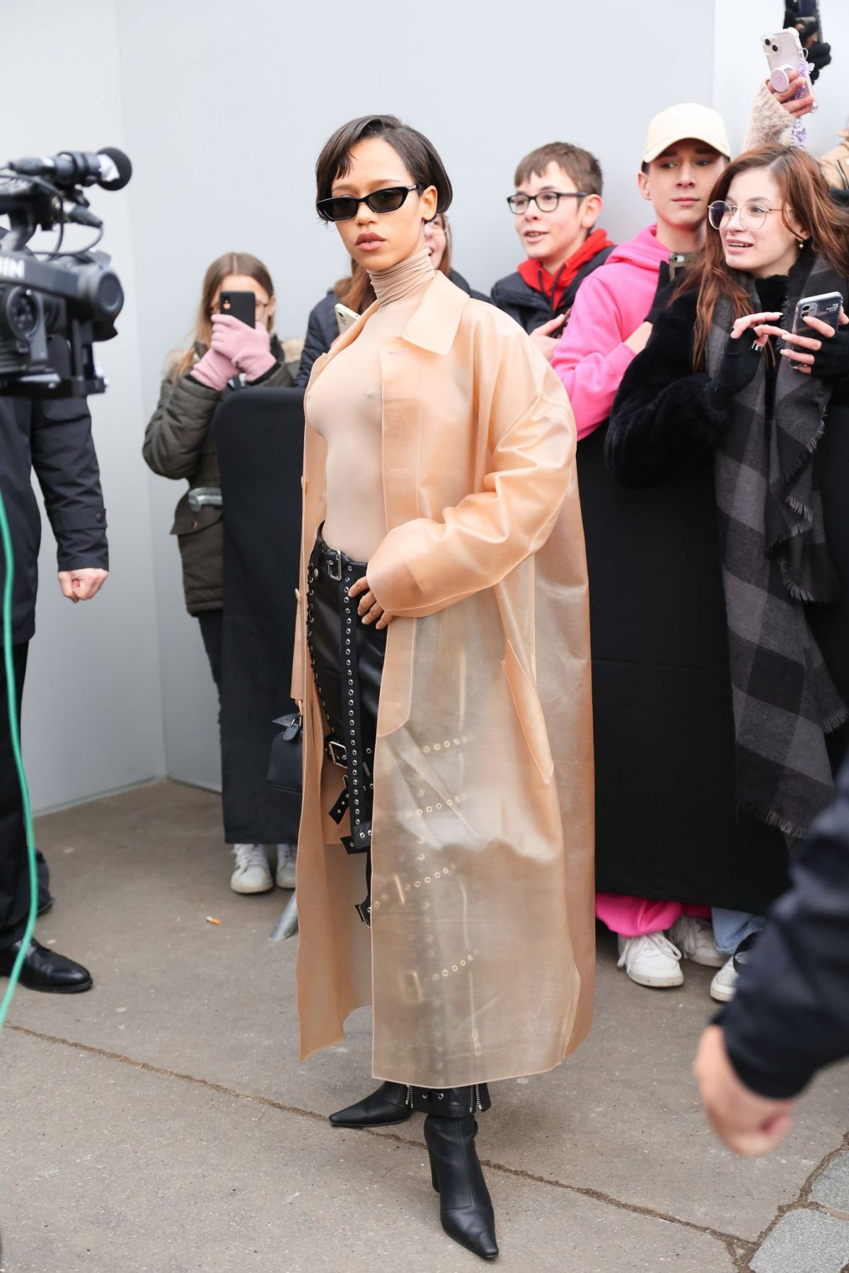 TAYLOR RUSSELL Arrives at Loewe Menswear Fallwinter 20232024 Show in