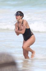 TERESA GIUDICE in Swimsuit at a Beach in Tulum 12/31/2022