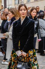 YUKO ARAKI Arrives at Christian Dior Haute Couture Spring Summer 2023 Show at Paris Fashion Week 01/23/2023