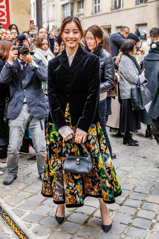 YUKO ARAKI Arrives at Christian Dior Haute Couture Spring Summer 2023 Show at Paris Fashion Week 01/23/2023