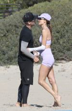 ALESSANDRA AMBROSIO and LUDI DELFINO on the Beach in Santa Monica 02/05/20232