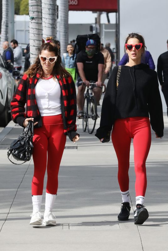 ALESSANDRA AMBROSIO Out with Friend on Rodeo Drive in Beverly Hills 02/14/2023
