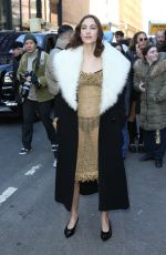 ALEXA CHUNG Arrives at Proenza Schouler Fashion Show at Chelsea Factory in New York 02/111/2023