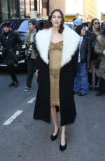ALEXA CHUNG Arrives at Proenza Schouler Fashion Show at Chelsea Factory in New York 02/111/2023