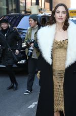 ALEXA CHUNG Arrives at Proenza Schouler Fashion Show at Chelsea Factory in New York 02/111/2023