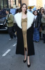 ALEXA CHUNG Arrives at Proenza Schouler Fashion Show at Chelsea Factory in New York 02/111/2023