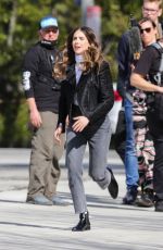 ALISON BRIE and Danny Pudi Filming a Skit for Carpool Karaoke in Los Angeles 02/03/2023