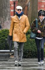 ALISON MOSSHART and Damian Lewis Out at Washington Square Park in New York 02/22/2023