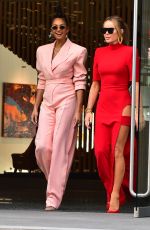 AMANDA HOLDEN and ALESHA DIXON Filming Scenes in Manchester 02/08/2023