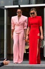 AMANDA HOLDEN and ALESHA DIXON Filming Scenes in Manchester 02/08/2023