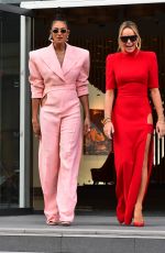 AMANDA HOLDEN and ALESHA DIXON Filming Scenes in Manchester 02/08/2023