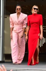 AMANDA HOLDEN and ALESHA DIXON Filming Scenes in Manchester 02/08/2023