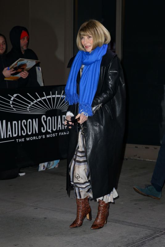 ANNA WINTOUR Leaves Madison Square Garden in New York 01/31/2023
