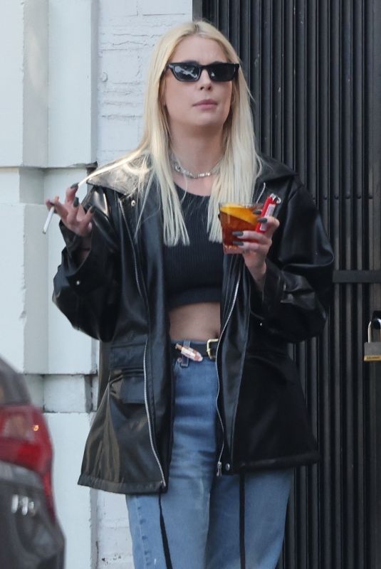 ASHLEY BENSON Out Smoking in Los Feliz 02/21/2023