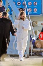 AUNBREY PLAZA at a Photoshoot on the Beach in Malibu 02/12/2023