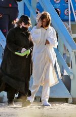 AUNBREY PLAZA at a Photoshoot on the Beach in Malibu 02/12/2023