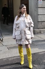 BEATRICE VALLI Arrives at Ermanno Scervino Fashion Show in Milan 02/25/2023