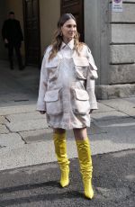 BEATRICE VALLI Arrives at Ermanno Scervino Fashion Show in Milan 02/25/2023