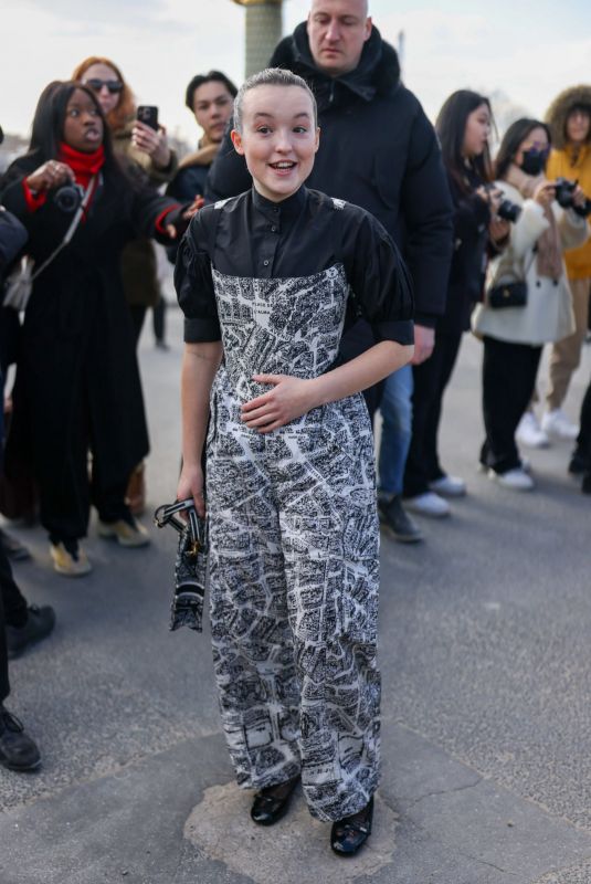 BELLA RAMSEY Arrives at Christian Dior Fashion Show in Paris 02/28/2023
