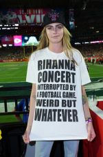 CARA DELEVINGNE at Super Bowl LVII in Glendale 02/12/2023