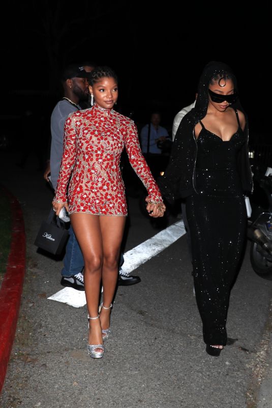 CHLOE and HALLE BAILEY Leaves Live Nation Party at Grammy Weekend in Los Angeles 02/04/2023