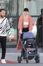 CHRISSY TEIGEN and John Legend Out with Their Baby in West Hollywood 02/12/2023