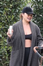 CHRISSY TEIGEN Out with Her 3rd Baby in Los Angeles 01/31/2023