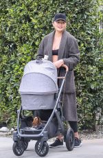 CHRISSY TEIGEN Out with Her 3rd Baby in Los Angeles 01/31/2023