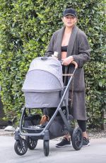 CHRISSY TEIGEN Out with Her 3rd Baby in Los Angeles 01/31/2023