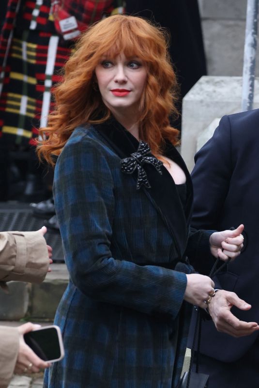 CHRISTINA HENDRICKS at Memorial Service to Honour and Celebrate the Life of Vivienne Westwood in London 02/16/2023
