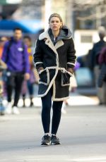 CLAIRE DANES Out Makeup-free in New York 02/10/2023
