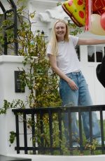 DAKOTA FANNING Receives Loads of Balloons for Her 29th birthday in Los Angeles 02/23/2023