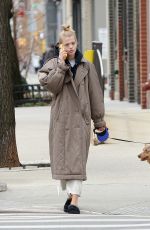 DAPHNE GROENEVELD Out with Her Dog in New York 02/12/2023