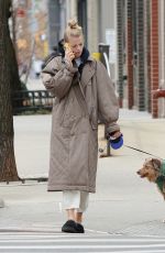 DAPHNE GROENEVELD Out with Her Dog in New York 02/12/2023