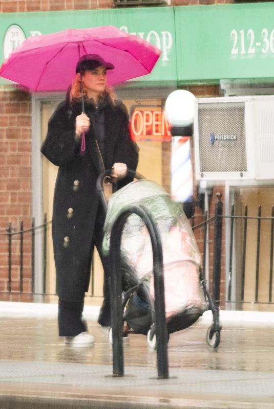 DINAE KRUGER Out with her Baby in New York 02/22/2023