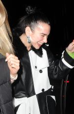 DUA LIPA Leaves Chiltern Firehouse in London 02/04/2023