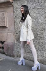 ELISA MAINO Arrives at Ermanno Scervino Fashion Show in Milan 02/25/2023