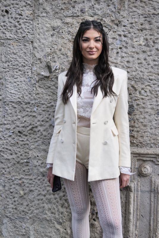 ELISA MAINO Arrives at Ermanno Scervino Fashion Show in Milan 02/25/2023