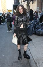 ELLA EMHOFF Arrives at Proenza Schouler Fashion Show at Chelsea Factory in New York 02/11/2023