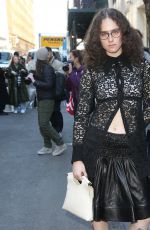ELLA EMHOFF Arrives at Proenza Schouler Fashion Show at Chelsea Factory in New York 02/11/2023