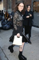 ELLA EMHOFF Arrives at Proenza Schouler Fashion Show at Chelsea Factory in New York 02/11/2023