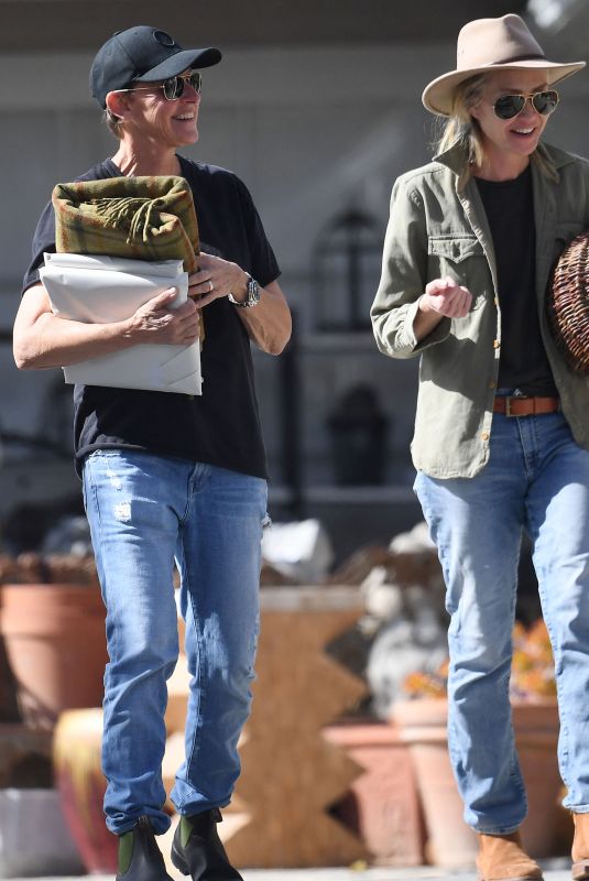 ELLEN DEGENERES and PORTIA ROSSI Shopping for Antiques in Santa Barbara 02/10/2023