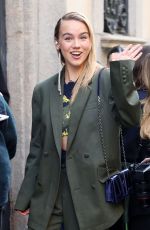 EMMA BROOKS Arrives at Ferrari Fashion Show in Milan 02/25/2023
